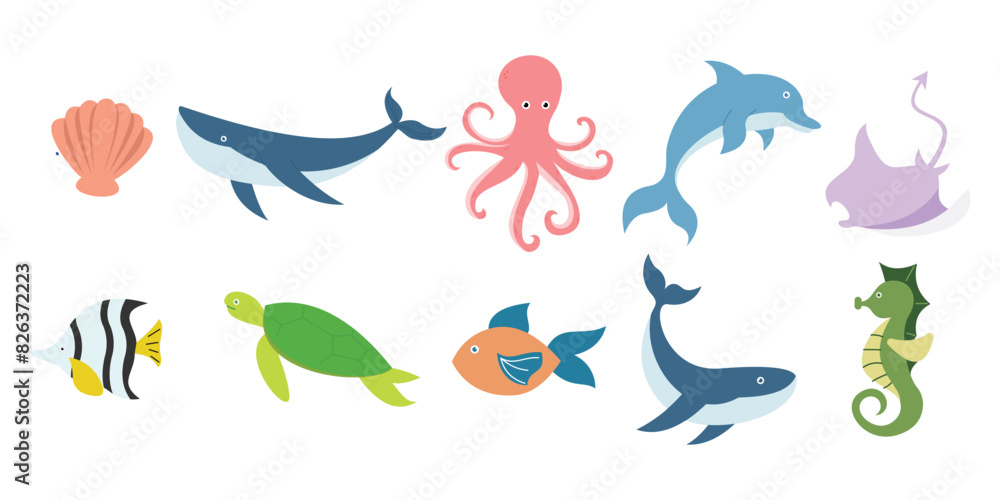 Ocean Animals Vector Ocean Animals Vector