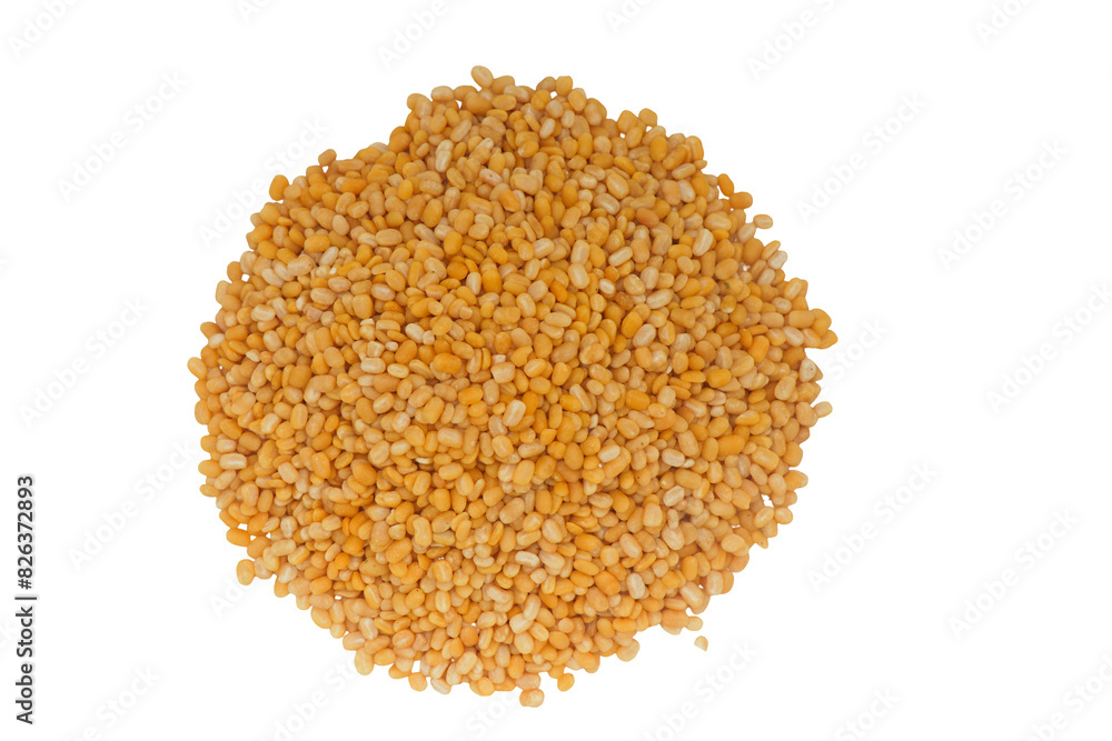 Pile of yellow lentils or moong beans isolated on a transparent background Pile of yellow lentils or moong beans isolated on a transparent background