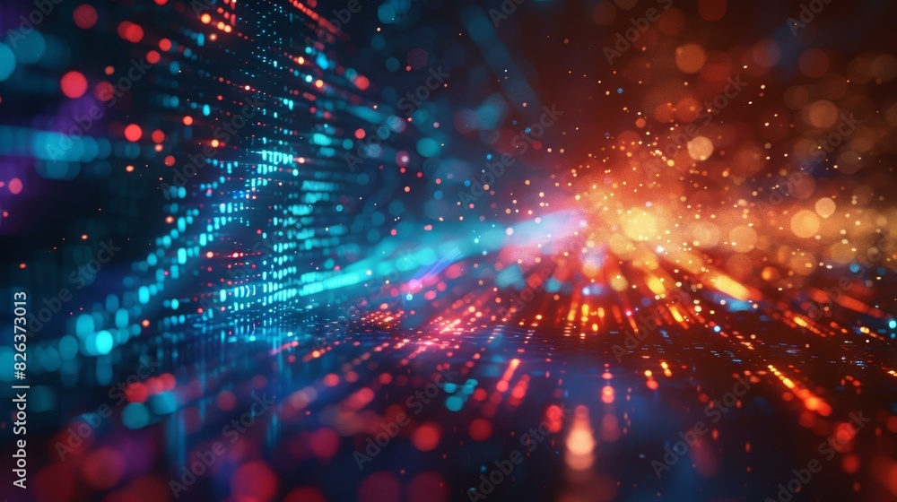 Fototapeta premium Abstract Background with Bokeh Effect and Neon Lights