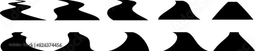 Road vector. Path silhouette set