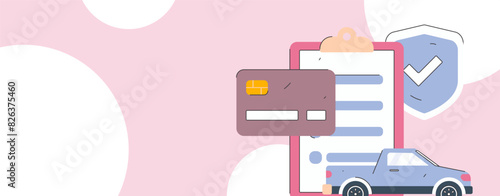 Buy insurance for car flat character vector concept operation illustration
