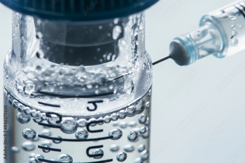 Process of filling a syringe with medication for injection Process of filling a syringe with medication for injection