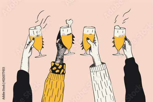 Beer festival poster background illustration. Flyer for a drinks celebration