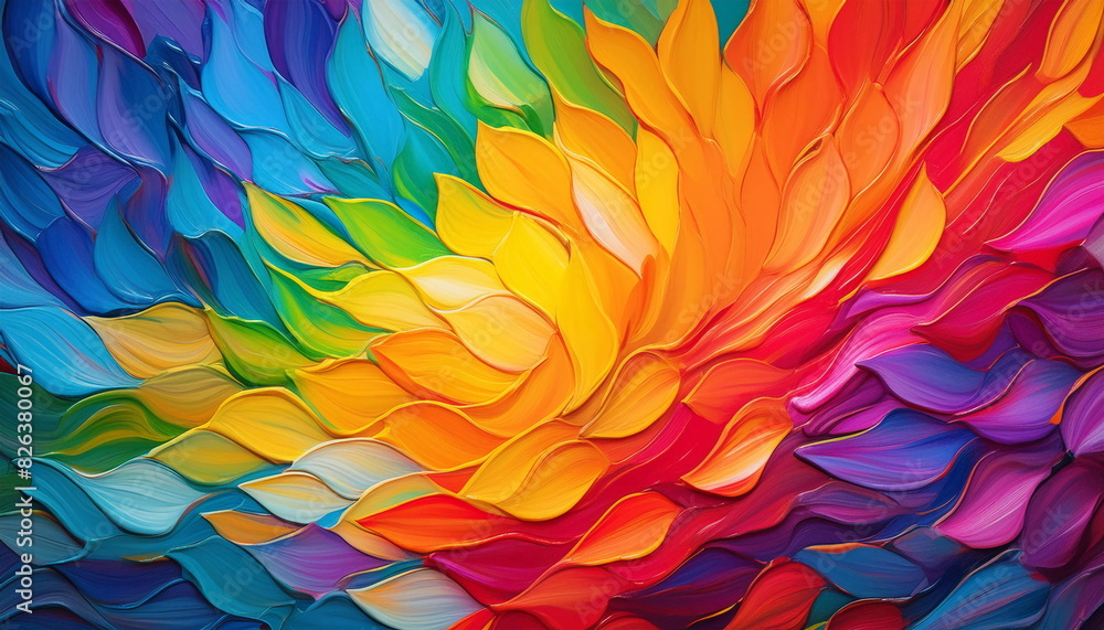 Abstract Bright Texture Painted with Oil Brushstrokes of Rainbow Colors. Abstract Bright Texture Painted with Oil Brushstrokes of Rainbow Colors.