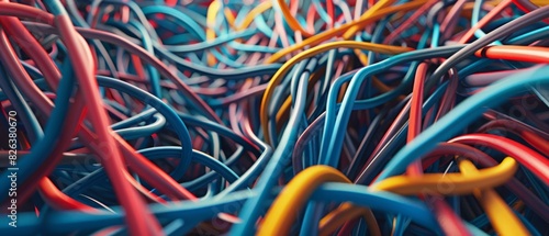 Wallpaper Mural A bunch of wires are tangled together in a colorful mess Torontodigital.ca