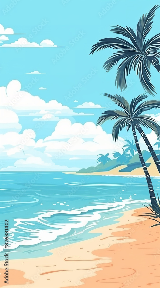 Obraz premium beach background for social media. illustration