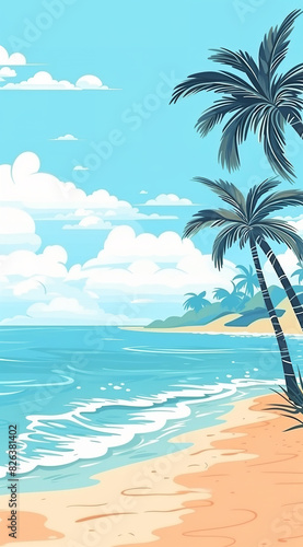 beach background for social media. illustration