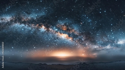 Hyper-detailed and ultra HD scene of the Milky Way and stars in a serene night sky, capturing the vastness and beauty of the cosmos in 32k resolution