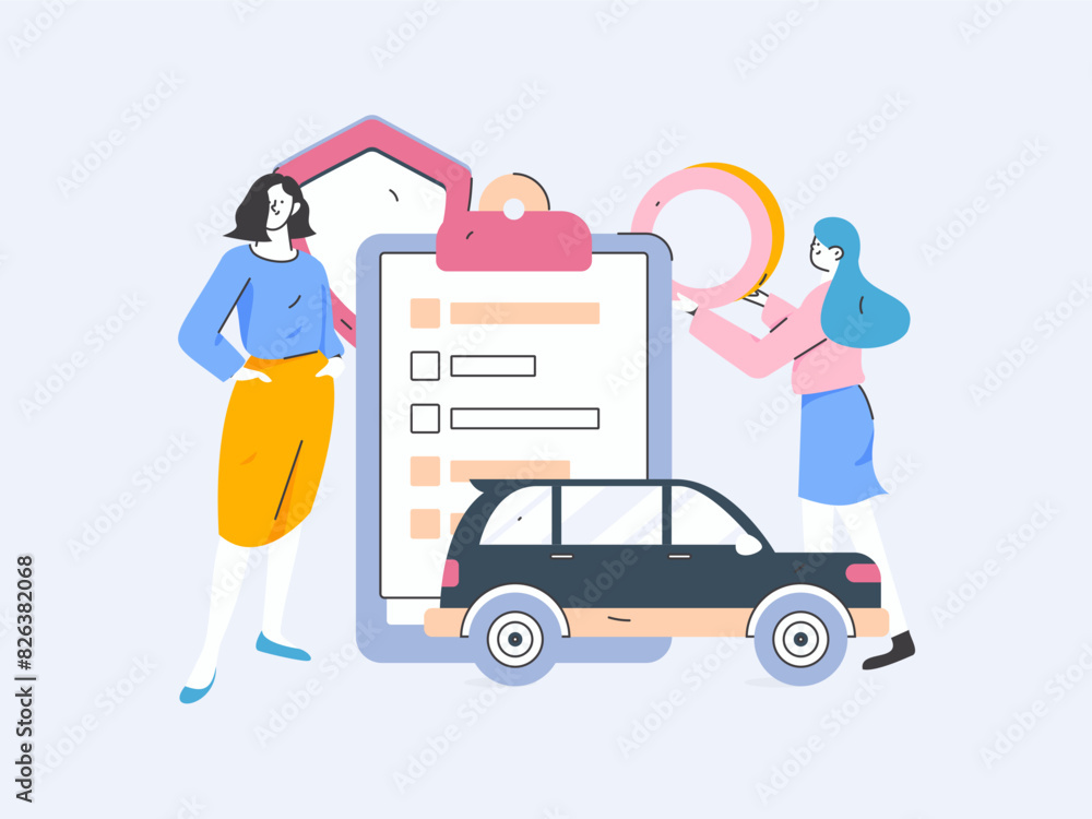 Buy insurance for car flat character vector concept operation illustration
Buy insurance for car flat character vector concept operation illustration