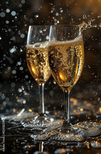 Effervescent elixir: sparkling wine, a bubbly celebration encapsulated in every sip, a golden symphony of effervescence and refined elegance for moments of joyous revelry.