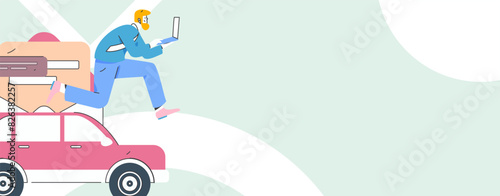 Buy insurance for car flat character vector concept operation illustration
