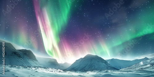 landscape of northern light  spirit lighting  bold color