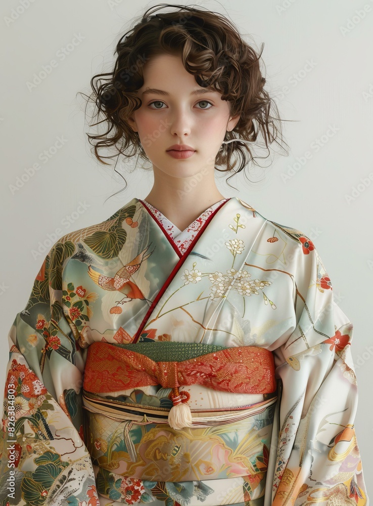 Woman in Traditional Japanese Kimono Woman in Traditional Japanese Kimono