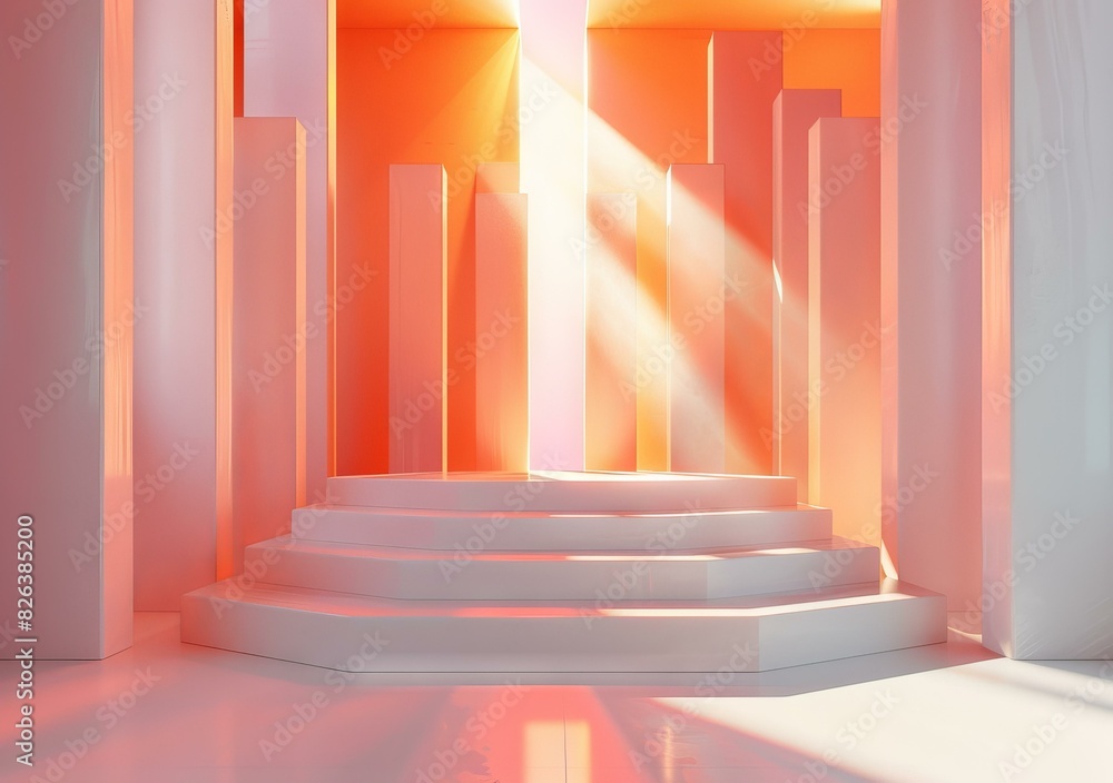 Geometric shapes of modern stairs Geometric shapes of modern stairs
