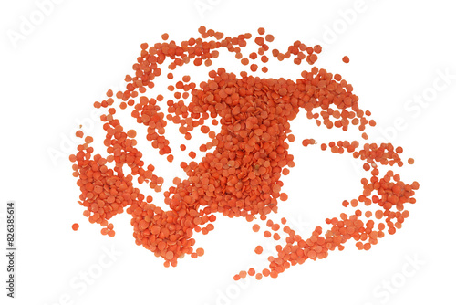 Orange pigment. Used for mixing with plastic pellets in production isolated on a transparent background