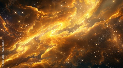 Golden Nebula: A Cosmic Symphony
