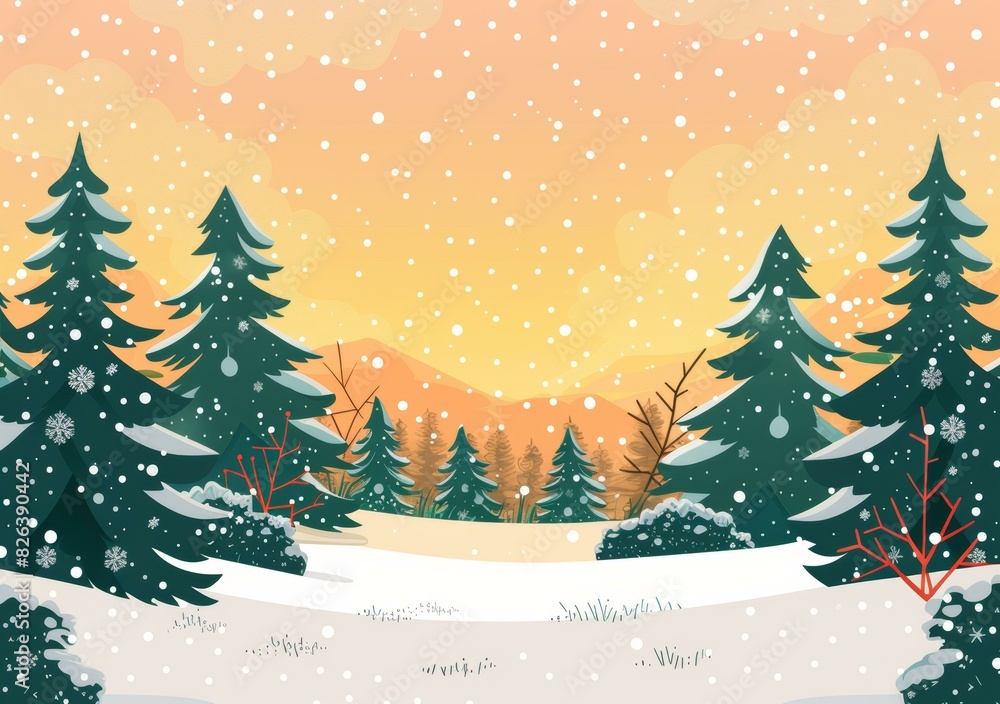 Fototapeta premium Snowy Winter Landscape