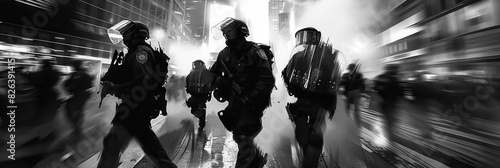 Restraint (Gray): Represents the use of restraint by police in responding to protests, including the avoidance of excessive force or aggression