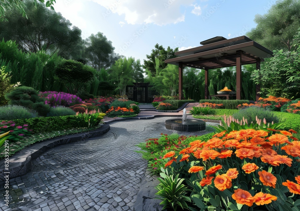 Chinese Garden Landscape Design Effects Rendering