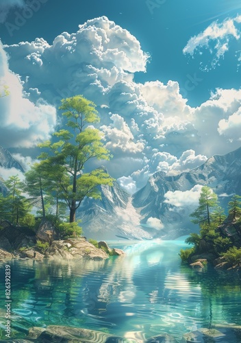 Enchanting Lake Amidst Majestic Mountains