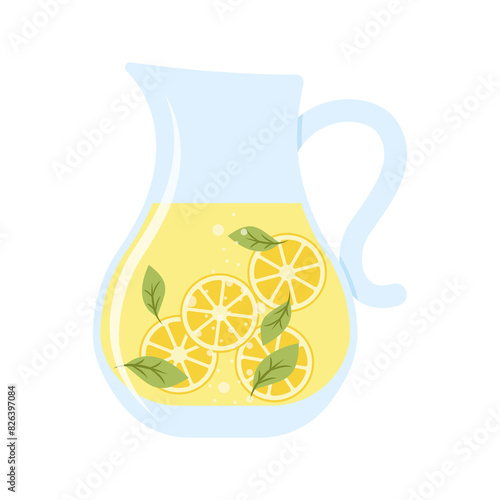 Drink more water. Stay hydrated. Glass, Plastic free, zero waste concept. Various bottles, glass, flask. Cute trendy vector illustration. Summer cold drink. Drink more water.