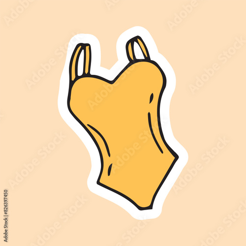 swimming trunks. men's swimming trunks. swimsuit. clothes. vector. sticker. doodle drawing. retro palette. with a white outline.