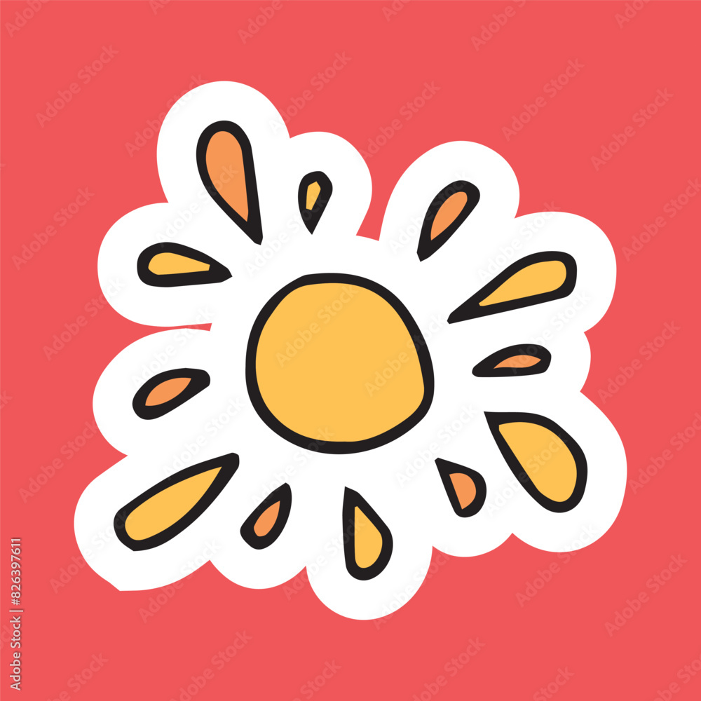 the sun. sunscreen. protection. cream. the bottle. a tube of cream. vector. sticker. doodle drawing. retro palette. with a white outline. the sun. sunscreen. protection. cream. the bottle. a tube of cream. vector. sticker. doodle drawing. retro palette. with a white outline.
