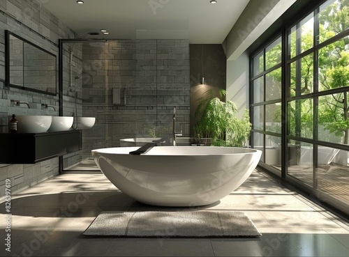 Modern Minimalist Bathroom with Natural Lighting