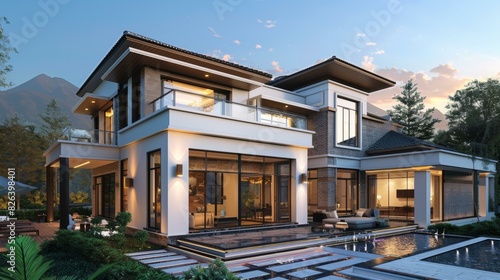 Modern Style Villa with Luxurious Courtyard