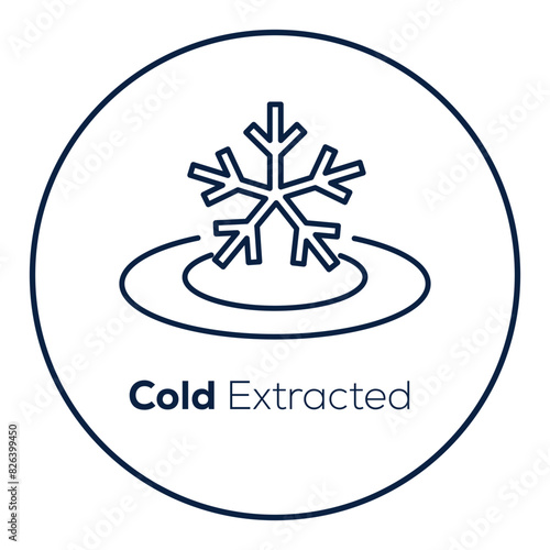 Symbolize the purity and freshness of products obtained through the cold extraction process with a dedicated icon, highlighting the method's benefits.