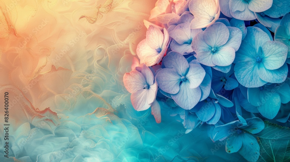 Dreamy hydrangea bloom with abstract background Dreamy hydrangea bloom with abstract background
