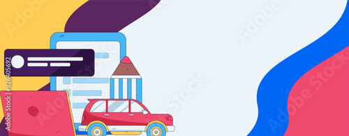 Buy insurance for car flat character vector concept operation illustration
