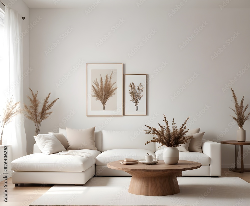 Frame mockup, ISO A paper size. Living room poster mockup. Modern interior design. Living room Interior mockup with house background. 3D render Frame mockup, ISO A paper size. Living room poster mockup. Modern interior design. Living room Interior mockup with house background. 3D render