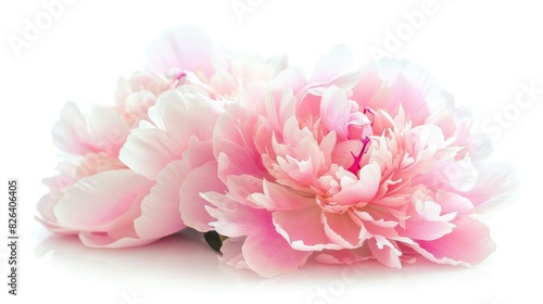 Pink peony isolated on a white background