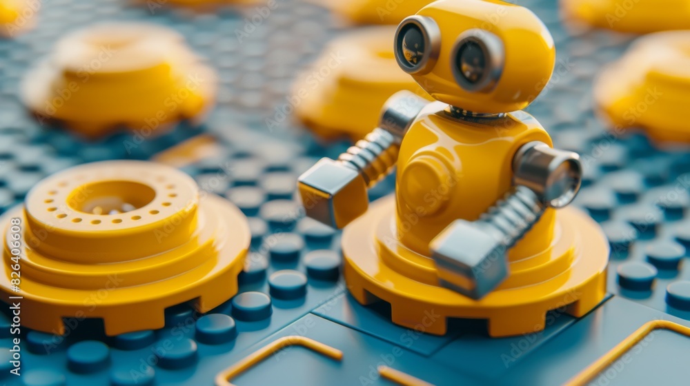 Fototapeta premium a yellow robot on a table