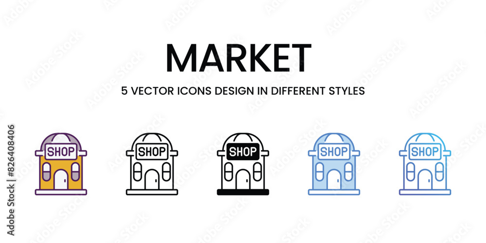 Market icons vector set stock illustration. Market icons vector set stock illustration.