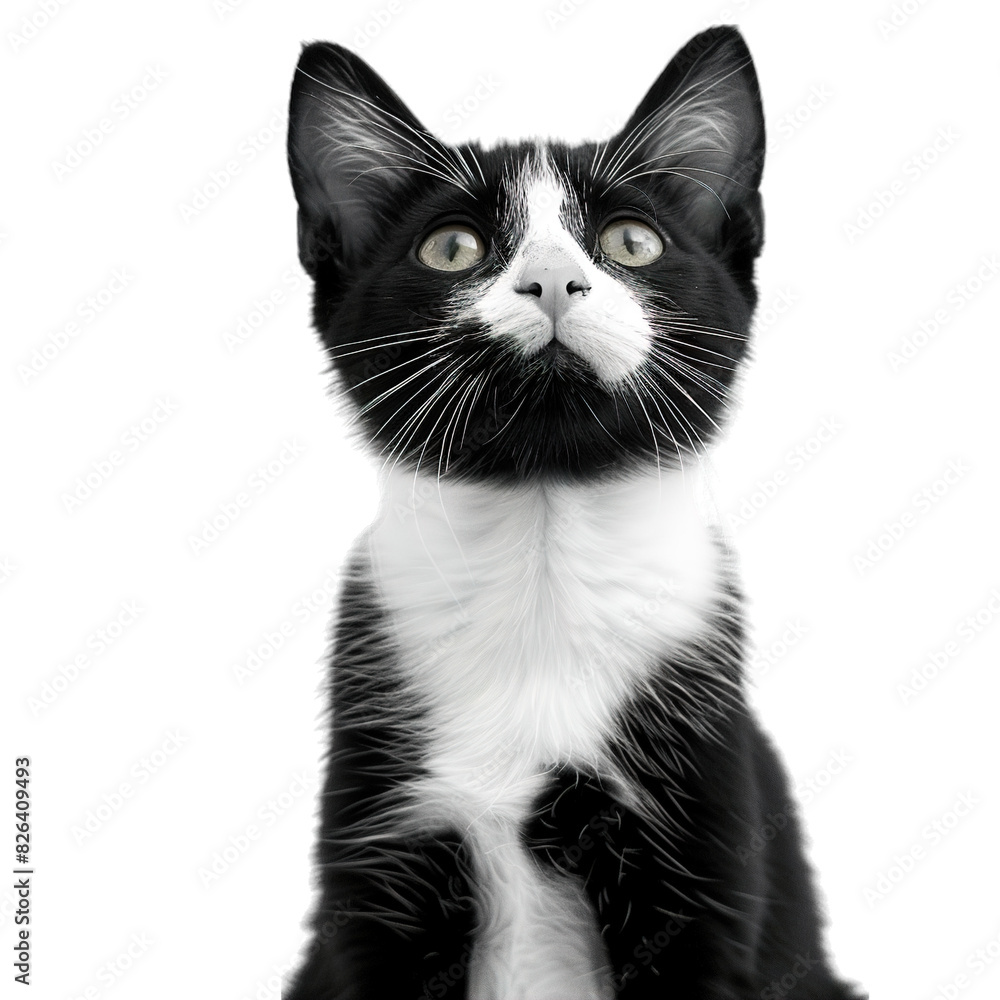 black and white cat