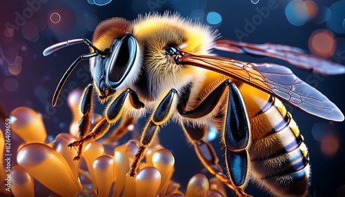 Close up of a honey bee  © MeerAftab