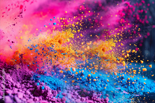 Splashes for Holi holiday, generation ai