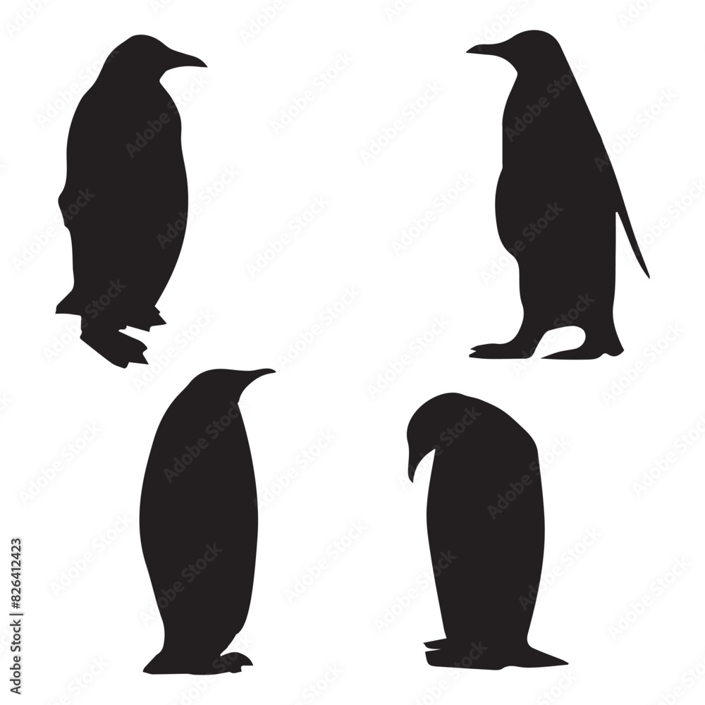 Fototapeta premium Penguin Silhouette Vector Art
