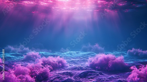 Captivating Neon Underwater Seascape for Aquatic Gear and Apparel Displays