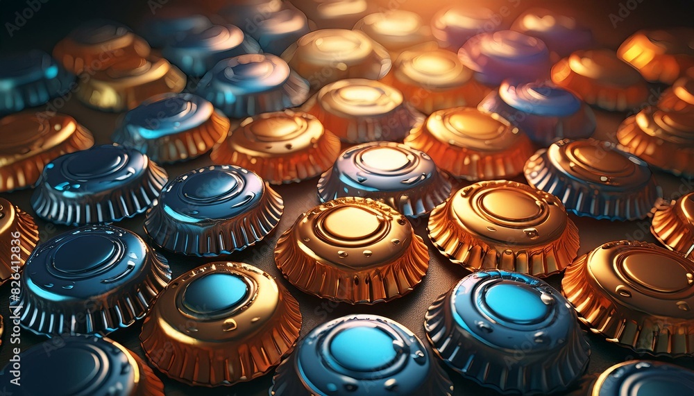 Design made by the bottle caps Design made by the bottle caps