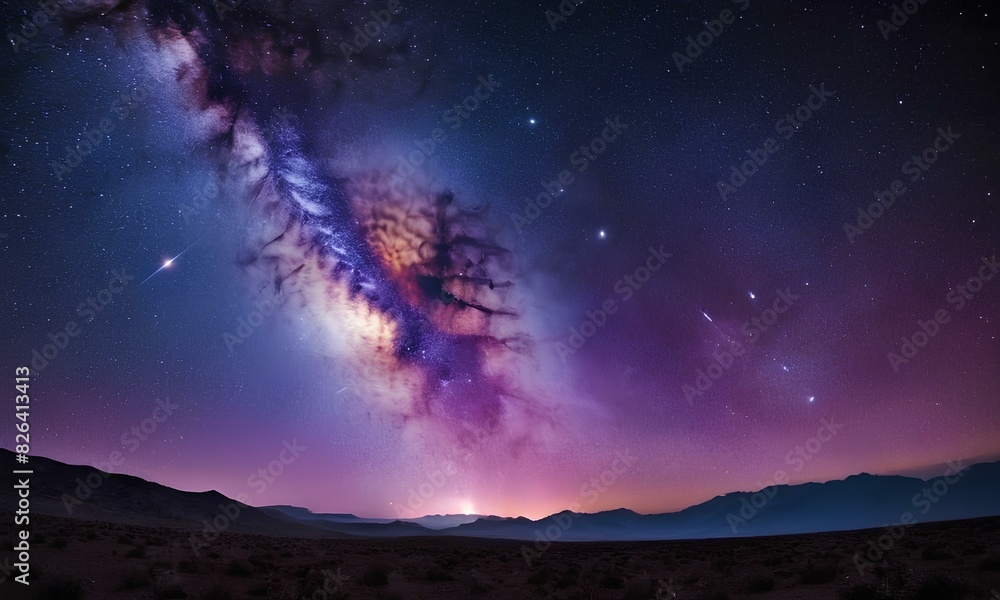 Fototapeta premium Beautiful purple and blue sky view full of wonders and uniqueness and amazing clouds. 
