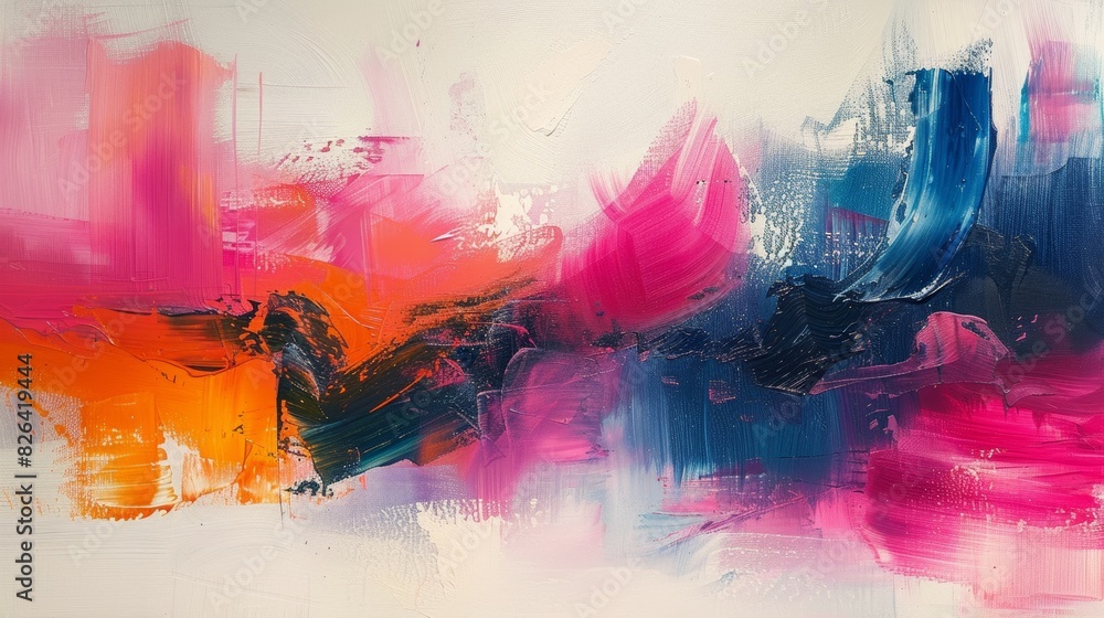 Colorful abstract painting with expressive brush strokes and dynamic composition Colorful abstract painting with expressive brush strokes and dynamic composition