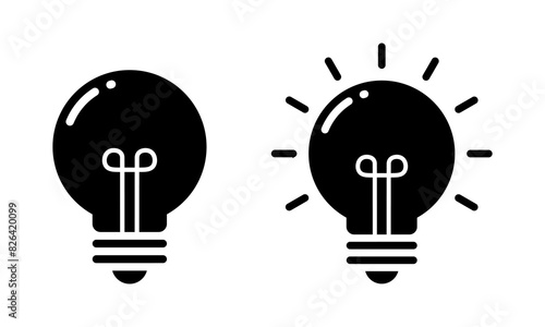 Light bulb, lamp icon in generic style. Lightbulb, idea, creativity concept