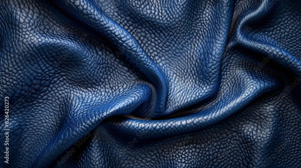Patterned blue leather texture with lines. Material concept Patterned blue leather texture with lines. Material concept
