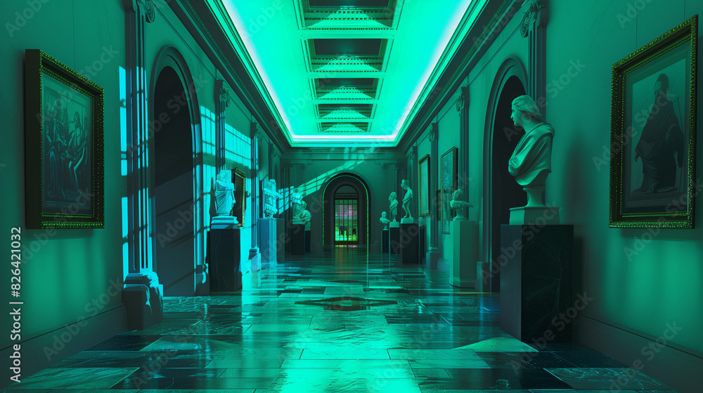 Fototapeta premium CryptoArtHub: Future Art Gallery Trading Art with Multiple Cryptocurrencies