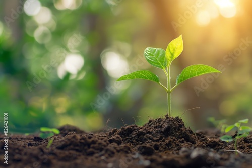 A young plant emerges from the soil, symbolizing new beginnings and the potential for growth © StockUp
