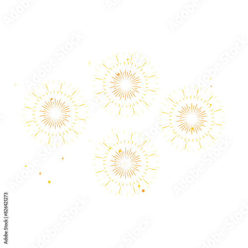 Decorated with fireworks and sparkling stars. Indian festival decoration