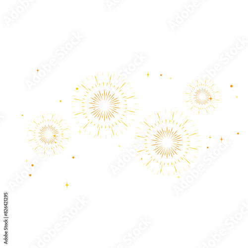 Decorated with fireworks and sparkling stars. Indian festival decoration